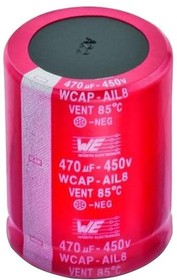 Фото 1/2 861101486029, Aluminum Electrolytic Capacitors - Snap In WCAP-AIL8 820uF 450V 20% Snap In
