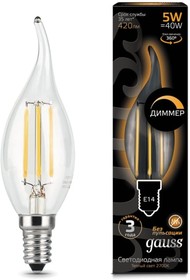 Лампа LED Filament Свеча на ветру dimmable E14 5W 420lm 2700K 104801105-D