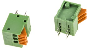 Фото 1/2 1-2834015-3, PCB Terminal Block, 3-Contact, 2.54mm Pitch, Through Hole Mount, 1-Row, Solder Termination