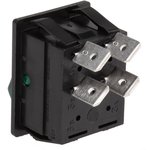 C1353ALNAF, Illuminated DPST, On-Off Rocker Switch Panel Mount