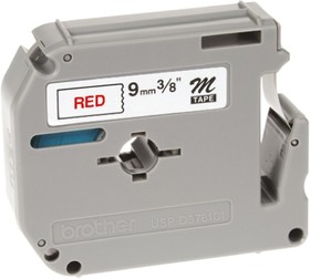 MK222B, Red on White Label Printer Tape, 8 m Length, 9 mm Width