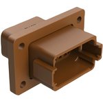 AT04-12PD-L012, 12 POSITION RECEPTACLE FLANGE MOUNT CONNECTOR, PIN, BROWN ...