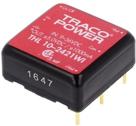 Фото 1/5 THL 10-2421WI, Isolated Module DC DC Converter 2 Output 5V -5V 1A, 1A 9V - 36V Input