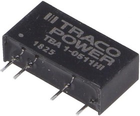 Фото 1/4 TBA 1-0511HI, Isolated DC/DC Converters - Through Hole Encapsulated SIP-7; 1W Output 1 (Vdc): 5