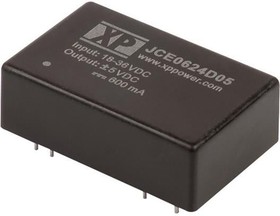 JCE0624S12, Isolated DC/DC Converters - Through Hole DC-DC, 6W, 2:1, DIP24, 1 OUTPUT