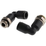 3169 16 17, LF3000 Series Elbow Threaded Adaptor, G 3/8 Male to Push In 16 mm ...