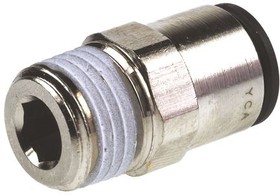 Фото 1/2 3175 16 21, LF3000 Series Straight Threaded Adaptor, R 1/2 Male to Push In 16 mm, Threaded-to-Tube Connection Style