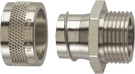 FSU10-M12-M, Straight, Conduit Fitting, 10mm Nominal Size, M12, Nickel Plated Brass