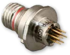 801-011-02M5-3PA, Circular MIL Spec Connector 3P Size 5 Sq Flange Recpt Pin w/ PC Tail