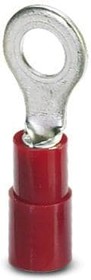 Фото 1/2 Insulated ring cable lug, 0.5-1.5 mm², AWG 20 to 16, 5.3 mm, M5, red