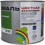 Универсальная цветная эмаль Colors ВД-АК 220 зеленый, 1,9 л 142933