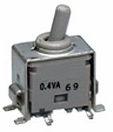 G3T12AB, Toggle Switch, Surface Mount Mount, On-On, SPDT, Gull Wing Terminal, 28V ac/dc