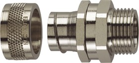 FSU10-M12-S, Straight, Conduit Fitting, 10mm Nominal Size, M12, Nickel Plated Brass