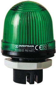 801.200.68, EM 801 Series Green Steady Beacon, 230 V ac, Panel Mount, LED Bulb