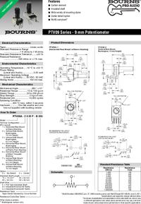 PTV09A-4225F-B104, 100 кОм, Резистор переменный, Bourns | купить в ...