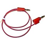 BU-2020-A-48-2, Red Stackable Single Banana Plug on Both Ends, 48" 20G PVC