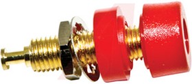 Фото 1/3 BU-P2854-2, Red Female Banana Socket, 4 mm Connector, Solder Termination, 15A, 2000V dc, Gold Plating