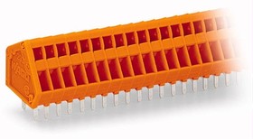 Фото 1/2 233-403, PCB terminal block - 0.5 mm² - Pin spacing 2.54 mm - 3-pole - CAGE CLAMP® - 0,50 mm² - orange