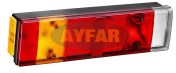 ST10115, Фонарь задний универсальный правый (467х132мм) кабель сзади с подсветкой номера AYFAR