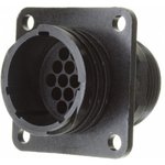 Panel plug, 16 pole, crimp connection, screw locking, straight, 206036-1