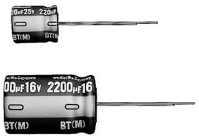 UBT1E101MPD1TD, 100uF 25V 130mOhm ±20% 250mA@120Hz PlugIn AlumInum ElectrolytIc CapacItors - Leaded