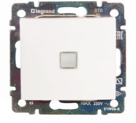 (774410) выключатель одноклавишный с подсветкой в рамку белый Legrand VALENA (774410)