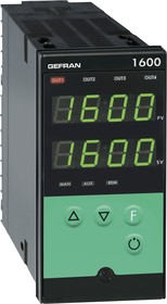 1600-RRR000-0001-000, 1600 PID Temperature Controller, 96 x 48 (1/8 DIN)mm, 2 Output Relay, 100 V ac, 240 V ac Supply Voltage ON/OFF