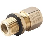 50211, A2EX Series Metallic Stainless Steel Cable Gland, M20 Thread, 11mm Min, 15mm Max, IP66, IP68
