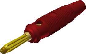 Фото 1/2 930727701, Red Male Banana Plug, 4 mm Connector, Solder Termination, 30A, 30 V ac, 60V dc, Gold