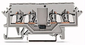 280-623/281-410, Component terminal block - 4-conductor - with diode 1N4007 - anode, left side - for DIN-rail 35 x 15 and 35 x 7.5 ...