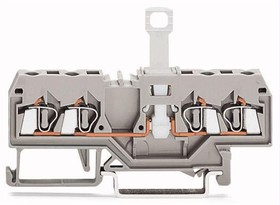 Фото 1/2 280-805, 4-пров. клеммник с размыкателем, втычной, 0,08 - 2,5 мм2, оранжевый