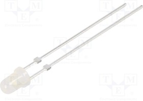 OSW5DK3142C, LED; 3mm; white cold; 1560?2180mcd; 40°; Front: convex; 2.9?3.4V