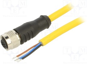 C4C05M010, Соединительный кабель; M12; PIN: 4; прямой; 10м; вилка; 250ВAC; 4А