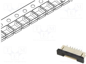 FFC2A32-10-T, FFC & FPC Connectors 10W, 0.5MM, FFC Con, Vert, H4.25mm, SMT, Tin, T&R