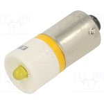 18600152, Индикат.лампа: LED; BA9S,T10; желтый; пластик; 6ВDC; -20-60°C