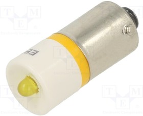 18600152, Индикат.лампа: LED; BA9S,T10; желтый; пластик; 6ВDC; -20-60°C