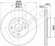 BD0057, Диск тормозной вентилируемый