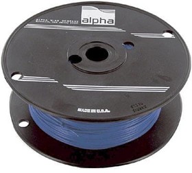 Фото 1/3 1855/19 BL001, Hook-up Wire 22AWG 7/30 PVC 1000ft SPOOL BLUE