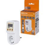 SQ1513-0002, Реле напряжения в розетку РНР-02, 16А, дисплей, регул., TDM Electric