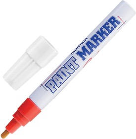 Фото 1/10 Маркер-краска лаковый (paint marker) MUNHWA, 4 мм, КРАСНЫЙ, нитро-основа, алюминиевый корпус, PM-03
