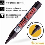 Маркер перманентный CROWN "Multi Marker", ЧЕРНЫЙ, круглый наконечник, 3 мм, CPM-800