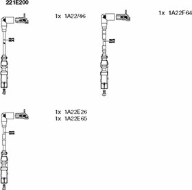 Фото 1/3 221E200, BR-221E200_к-кт проводов!\ Audi A4 1.6 AHL 96 , VW Passat 1.6 AHL/ANA 96