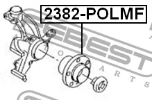 Фото 1/3 2382POLMF, Ступица в сборе с подшипником SKODA FABIA MK2 (5J) 07-