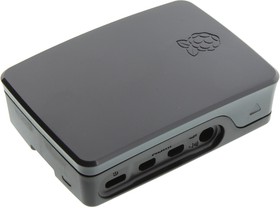 Фото 1/2 PI4B_CASE_BLK/GRY, Raspberry Pi Accessory, Raspberry Pi 4 Model B Official Case, Plastic, Black/Grey