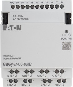 Фото 1/7 197218 EASY-E4-UC-16RE1, EasyE4 Series Logic Module, 12 V dc, 24 V dc Supply, Relay Output, 8-Input, Digital Input