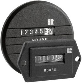 711-0150, 7 Digit Electromechanical Hour Meter - 115 VAC - 60Hz - Sae Flush Round Housing - Screw Terminals