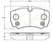 BP0426, Колодки тормозные дисковые задние, комплект, шт
