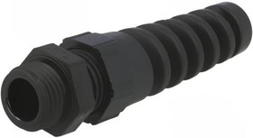 Cable gland with bend protection, PG9, 19 mm, Clamping range 3.5 to 8 mm, IP68, black, 53015810