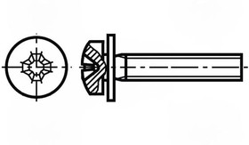 B4X10/BN1719, Винт, M4x10, 0,7, Головка: цилиндрическая, Phillips, PH2, сталь