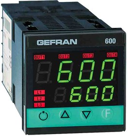 600-R-R-W-0-1, 600 PID Temperature Controller, 48 x 48 (1/16 DIN)mm, 3 Output Analogue, Relay, 100 V ac, 240 V ac Supply